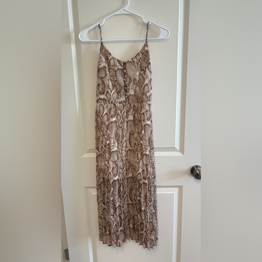 Free Press Sleeveless Dress Color Beige Snake Print Size XS
